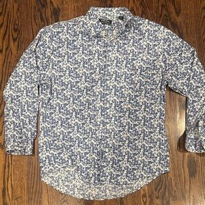 Nordstrom Blue and White Floral Men's Shirt